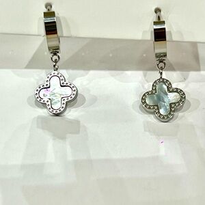 Clover earrings 🍀 Silver plated and Shimmer 💠